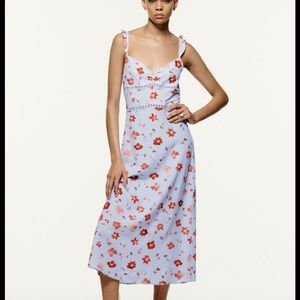 NWT! Zara printed linen blend floral midi dress